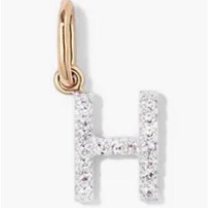 Letter H Mejuri 14k gold diamond initial pendant